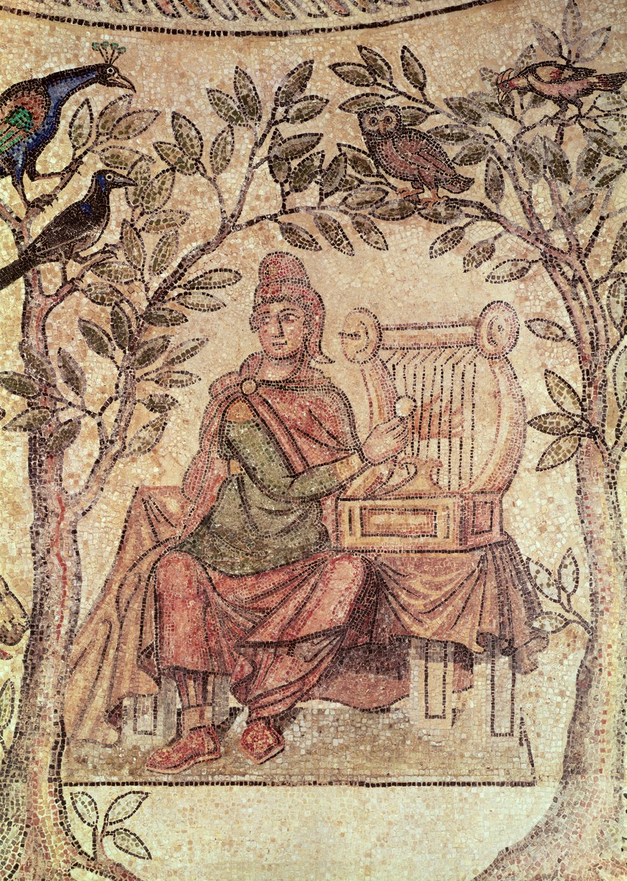 (detalle) de Orfeo encantando a los animales, del sitio de Blanzy de Roman