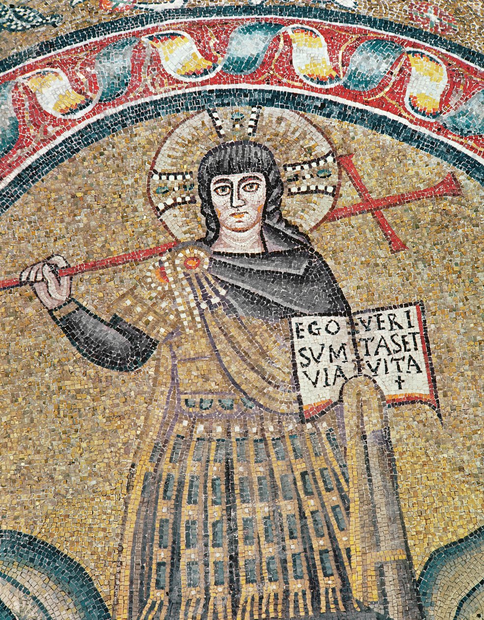 Detalle de un Cristo Guerrero de Roman