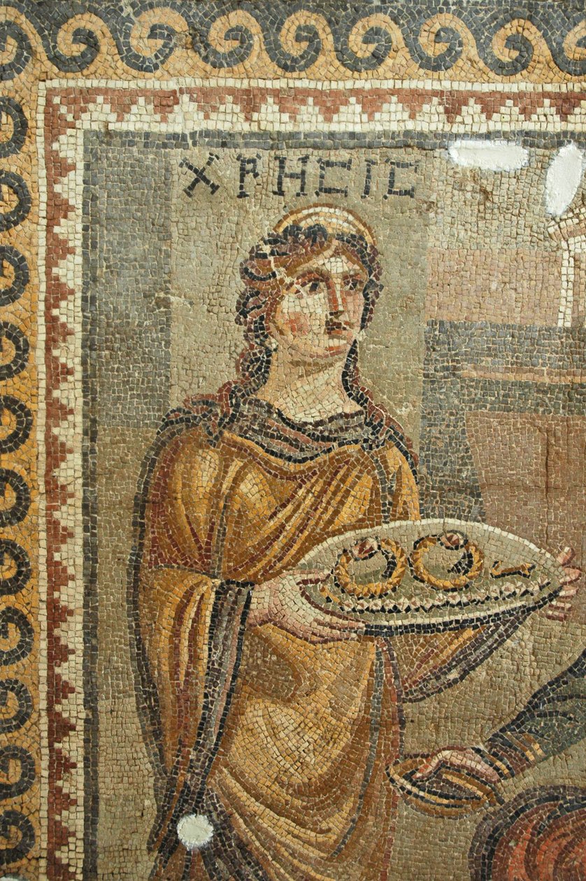 Detalle del mosaico de Chresis, de Daphne de Roman