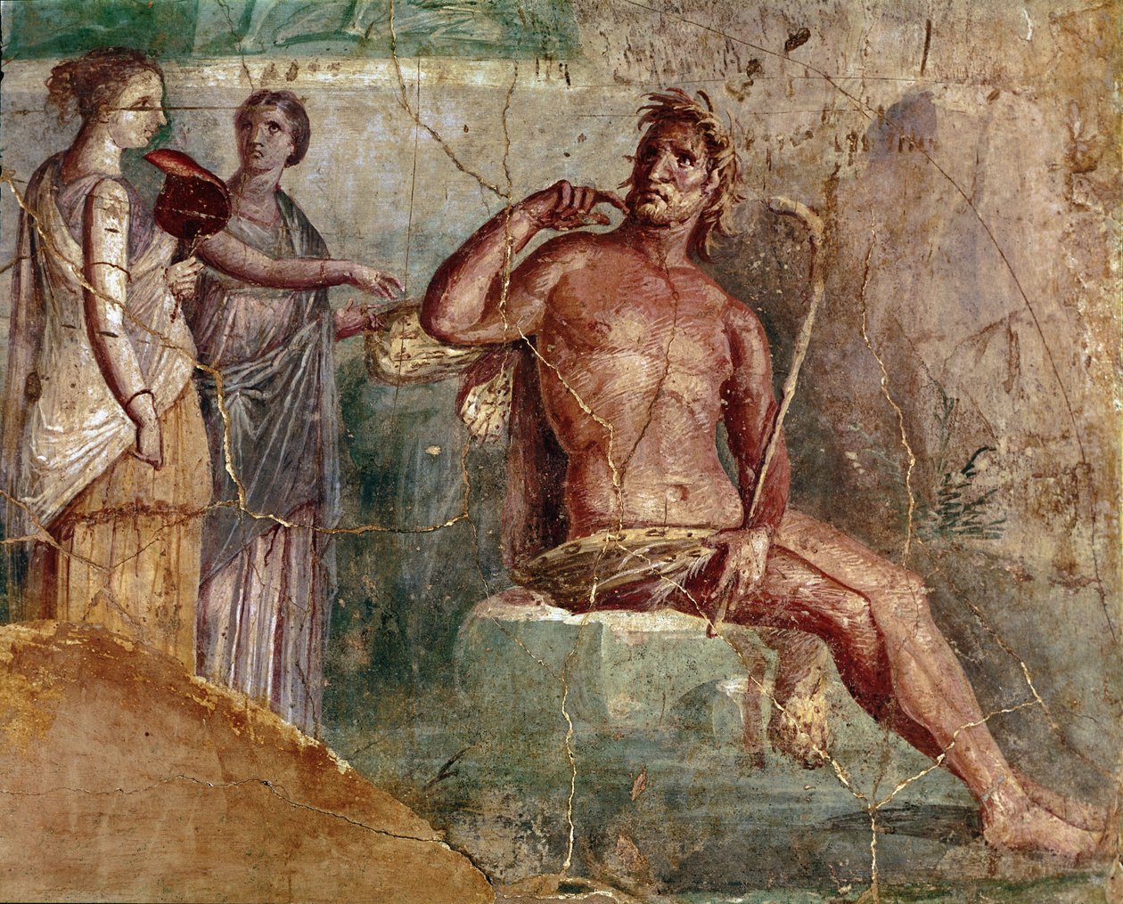 Galatea, con un abanico, y Polifemo, de Pompeya de Roman