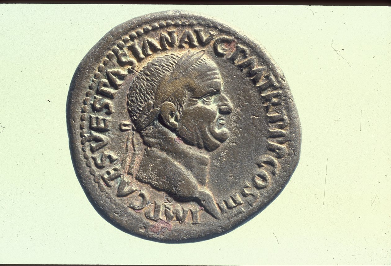 Moneda imperial que representa al emperador Vespasiano (bronce) de Roman