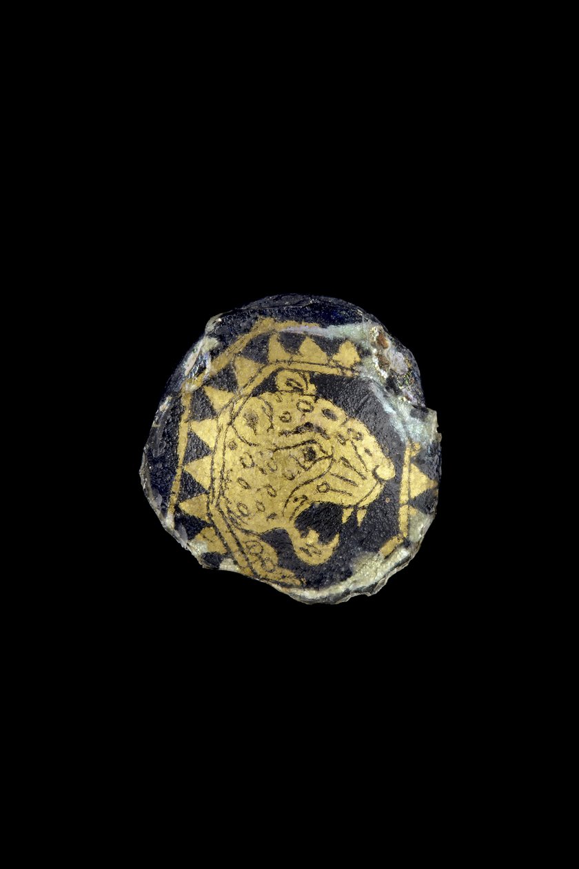 Medallón con la cabeza de un leopardo con las mandíbulas abiertas, siglo III-IV d.C. de Roman