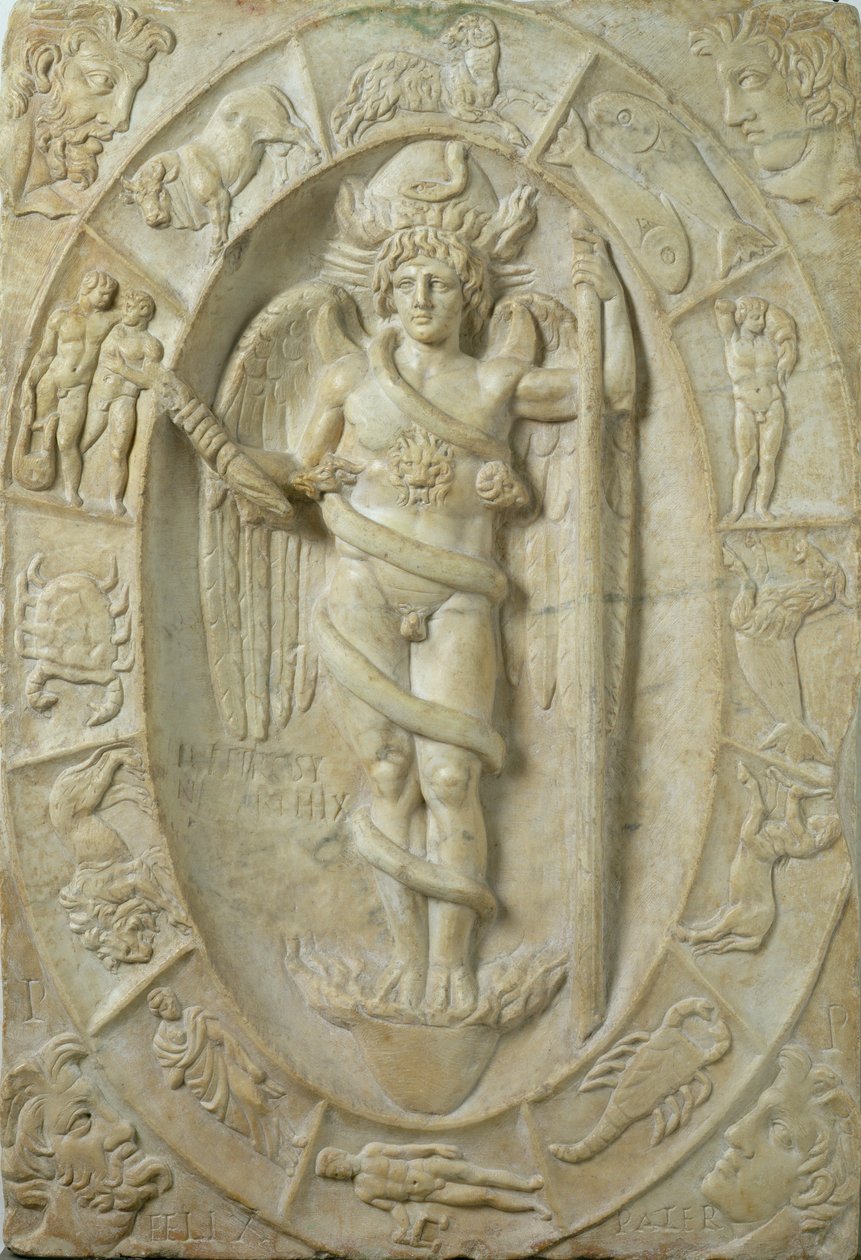 Relieve mitraico que representa una divinidad juvenil, quizás Mitra de Roman
