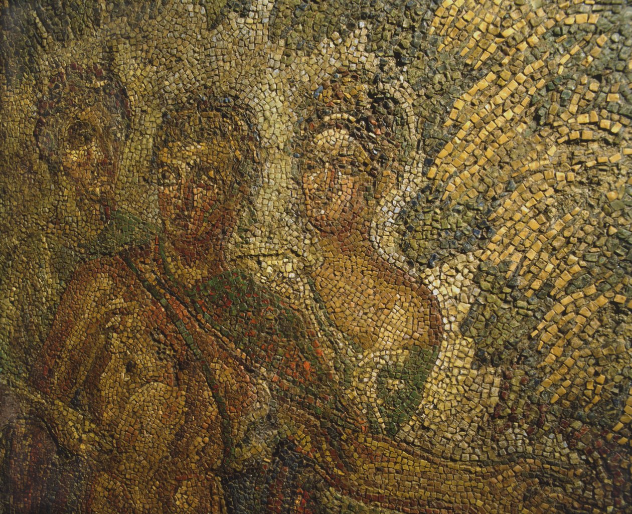 Mosaico de un edificio antiguo debajo de los cuarteles de los coraceros en el Quirinal, Roma de Roman