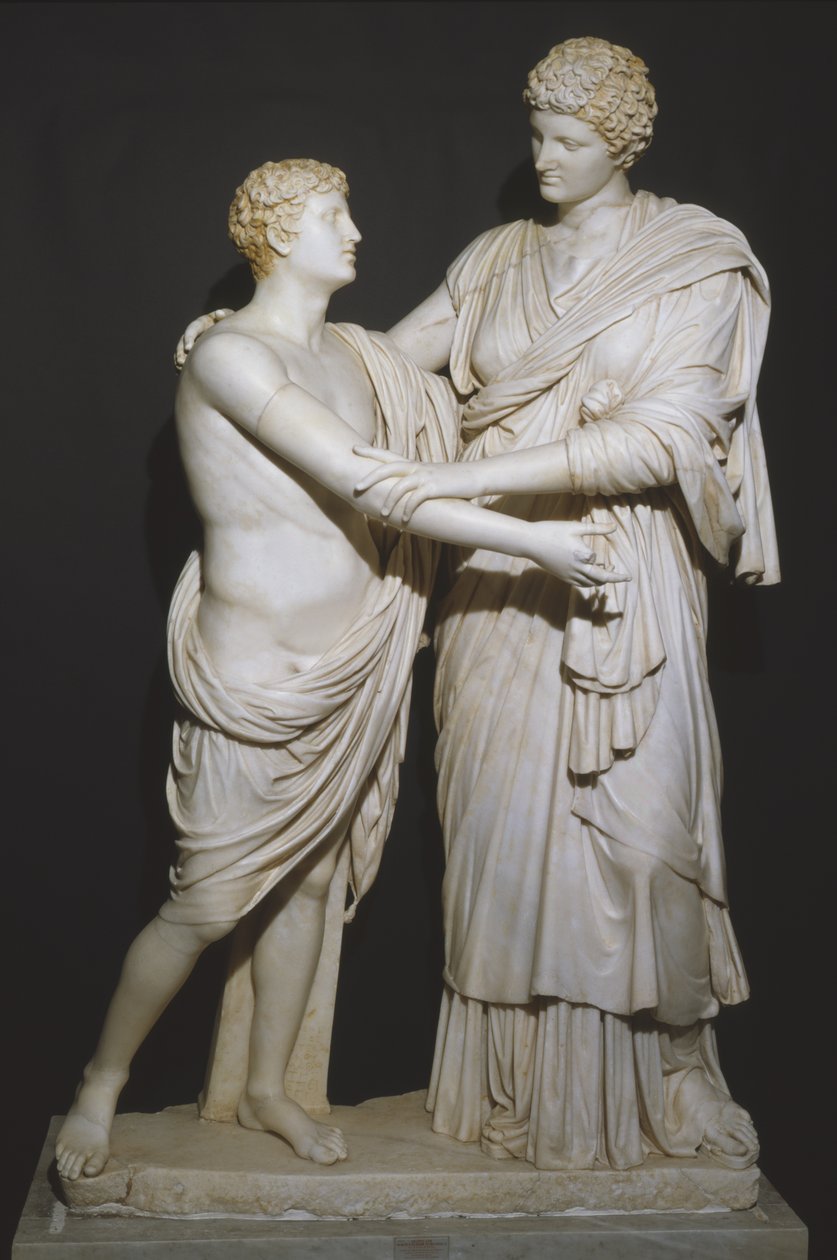 Orestes y Electra (mármol) de Roman