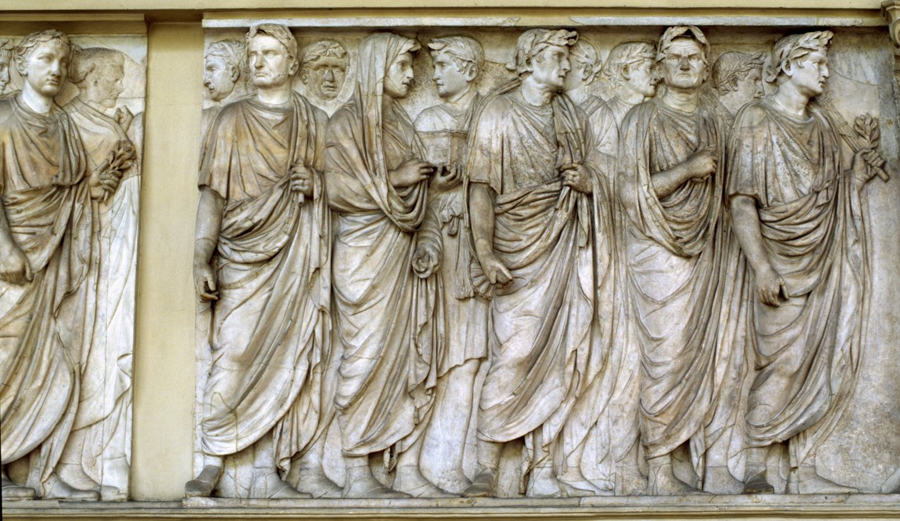 Procesión, muro norte del Ara Pacis de Roman