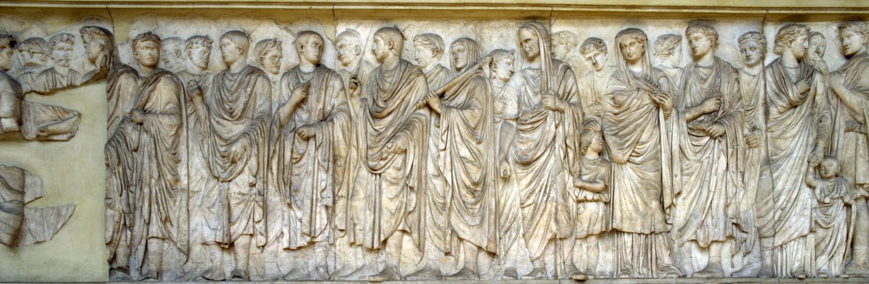 Procesión, muro sur del Ara Pacis de Roman