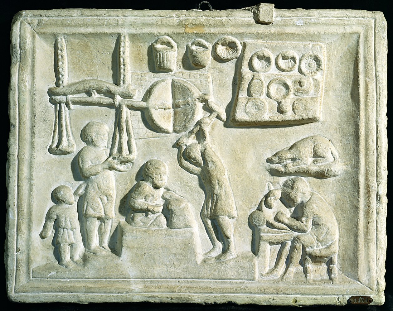 Relieve que representa el interior de una fragua de Roman