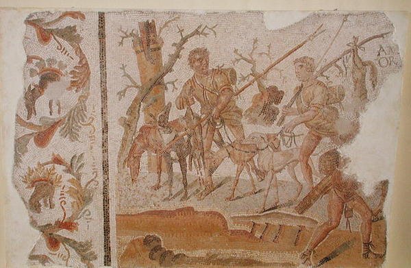 Regreso de la caza, de Medeina (antigua Althiburos) c.280-290 de Roman