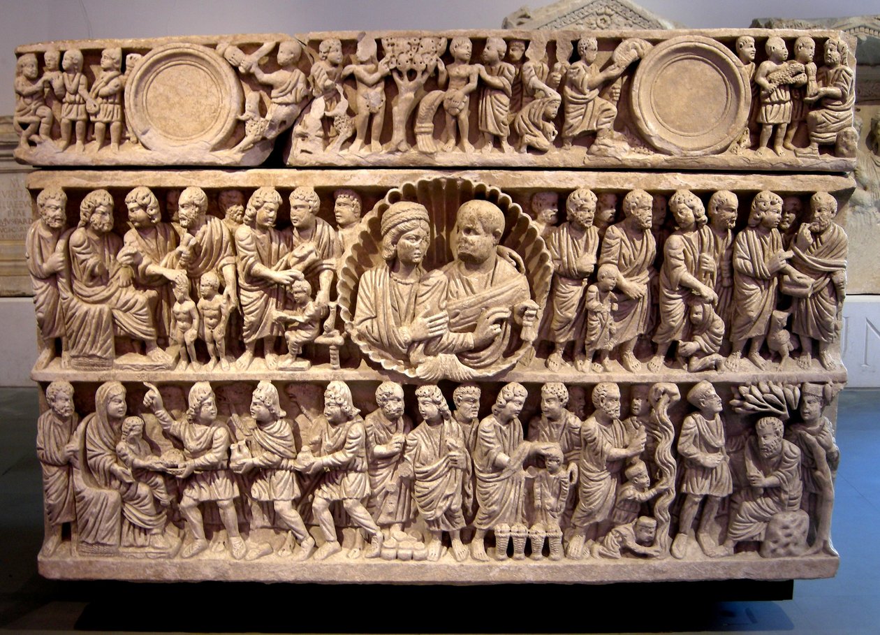 Sarcófago de los milagros de Cristo, c.375 de Roman