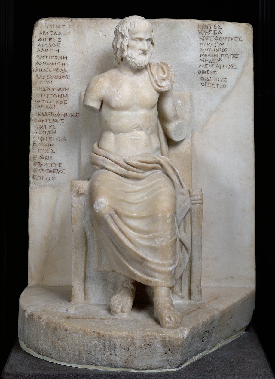 Estatua de Eurípides (c.484-06 a.C.) de Roman