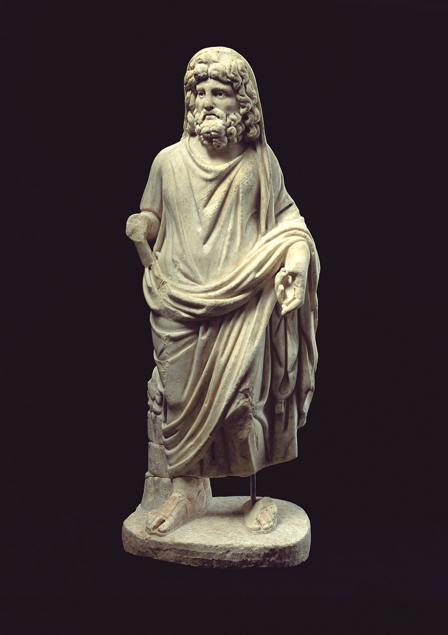 Estatua de una deidad (mármol) de Roman