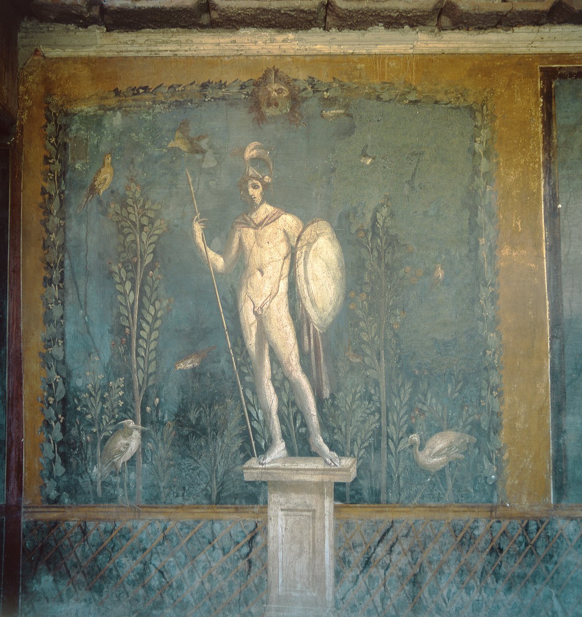 Estatua de un soldado desnudo de Roman