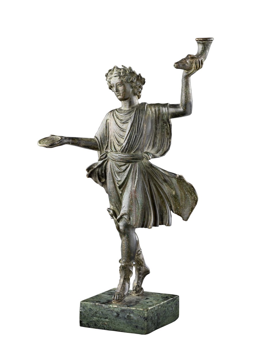 Estatuilla de Lar, deidad del hogar y la familia, siglo I de Roman