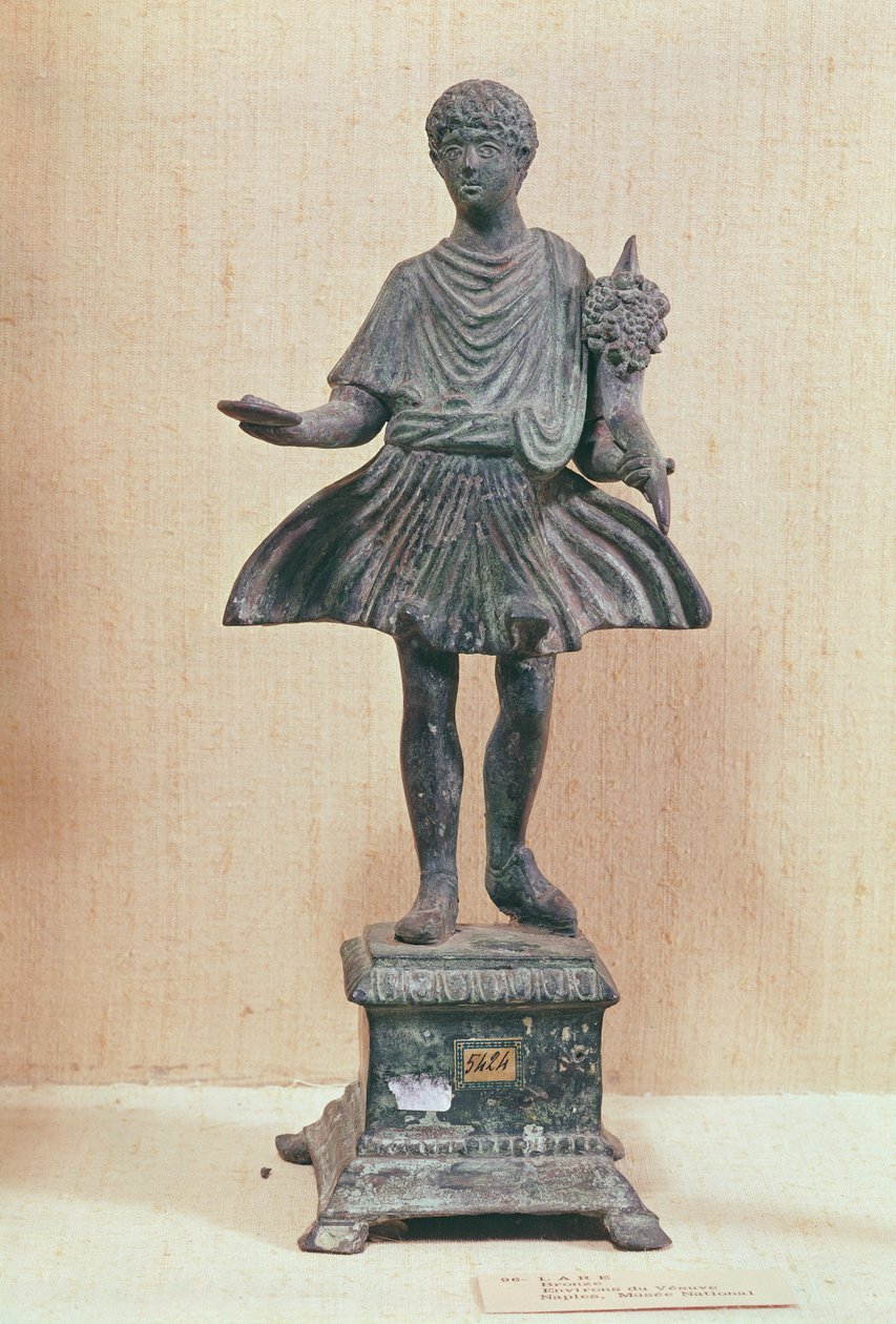 Estatuilla de Lar, encontrada cerca del Vesubio de Roman