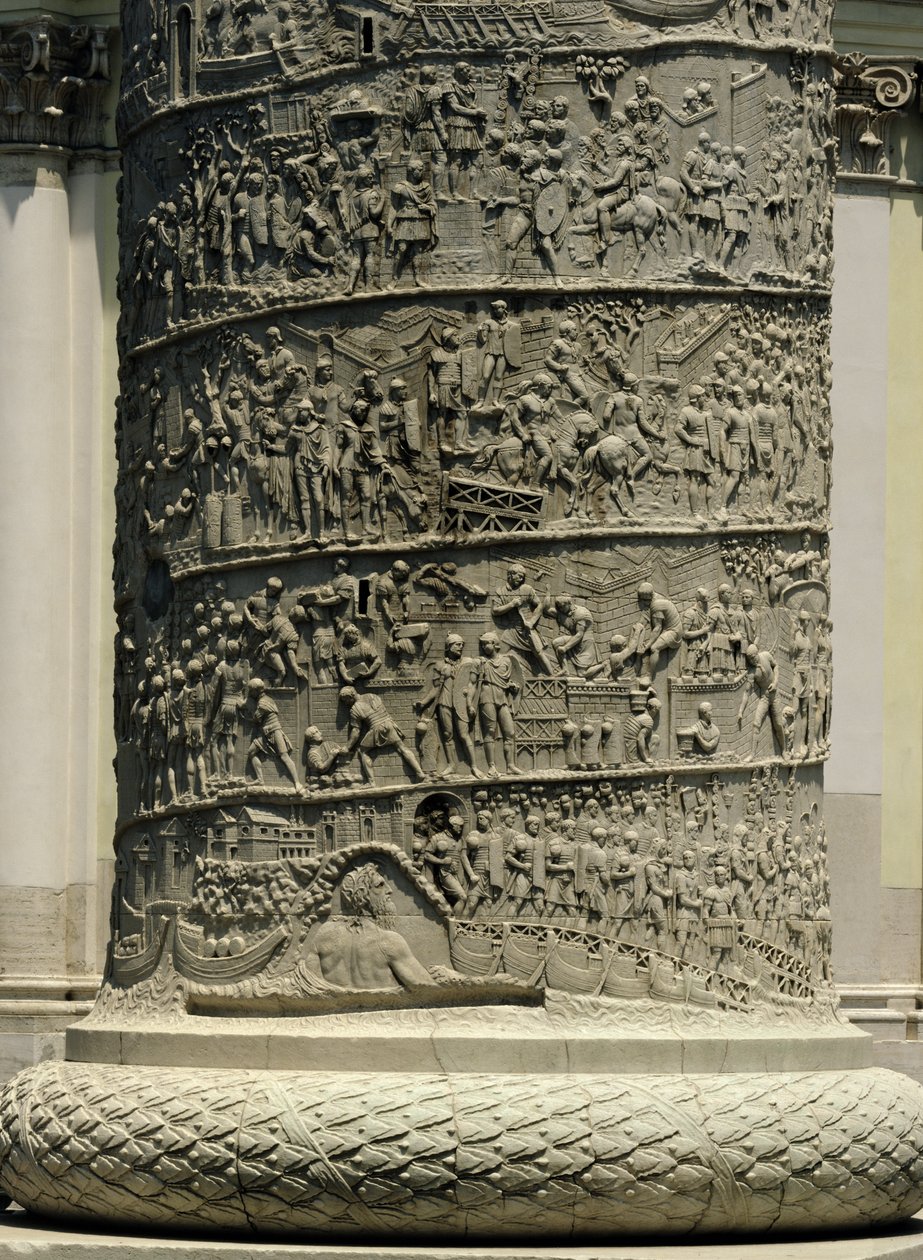 La batalla contra los dacios, (detalle) de la columna de Trajano, 113 d.C. de Roman