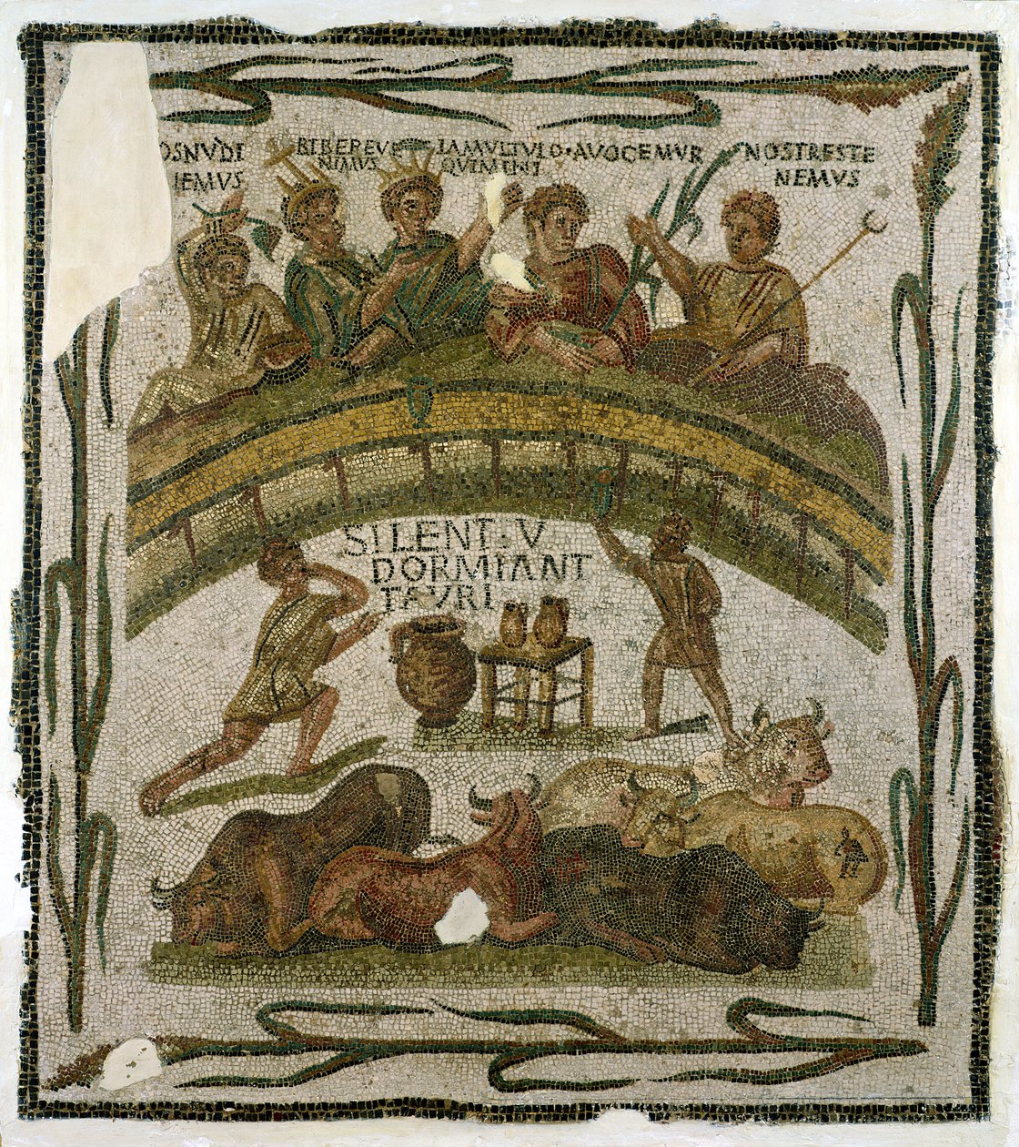 El Banquete de Disfraces, de El-Jem (antigua Thysdrus) c.200-220 de Roman