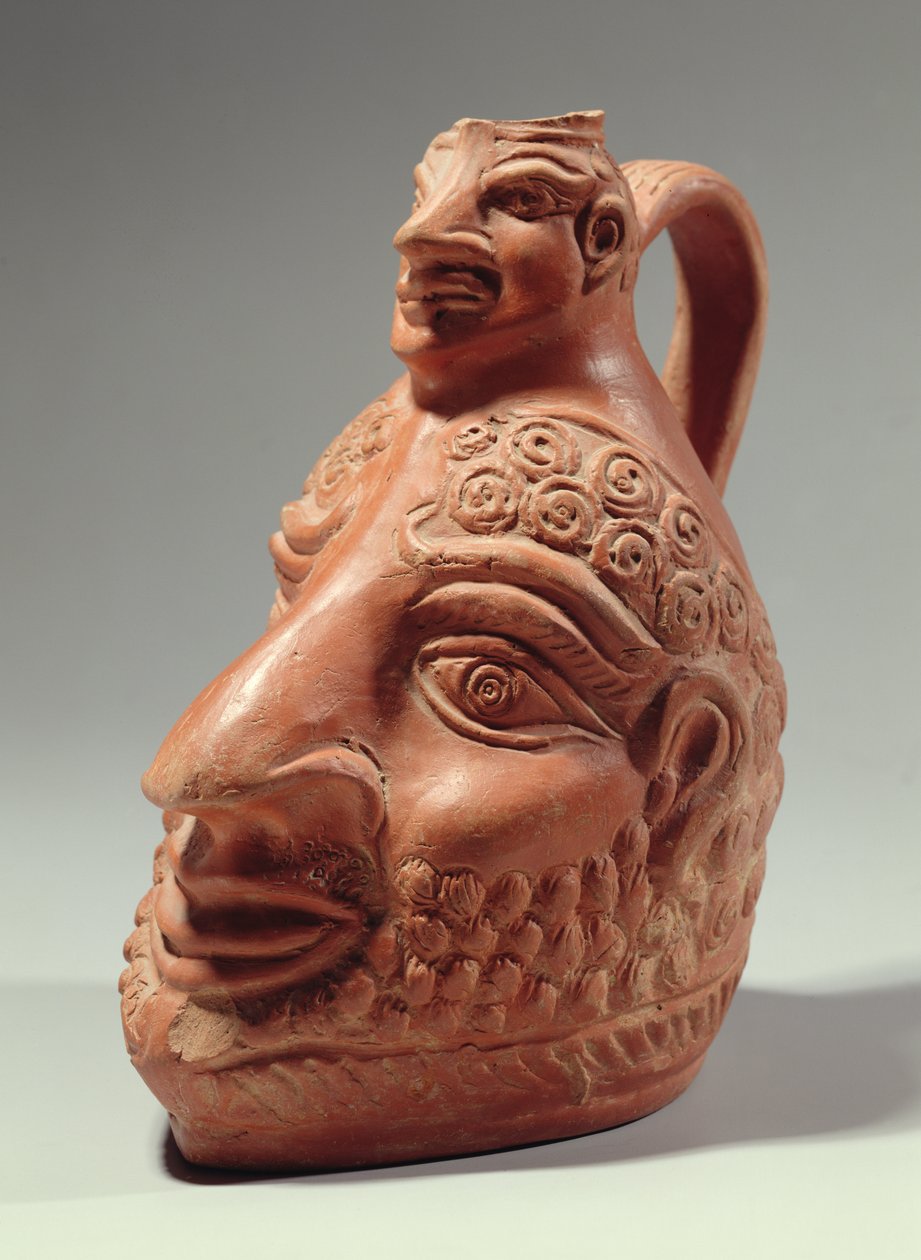 Jarrón en forma de doble cabeza, c.400 d.C. de Roman