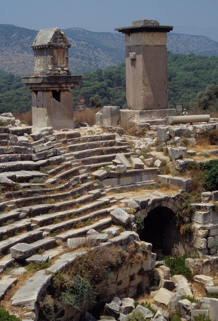 Vista del anfiteatro en Xanthos, Antigua Licia de Roman