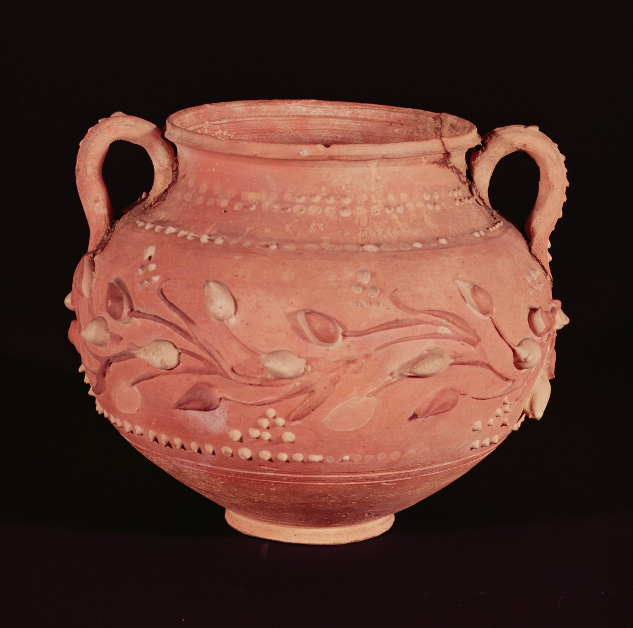 Cuenco, con decoración de deslizamiento, encontrado en Coptos, Alto Egipto de Roman Period Egyptian