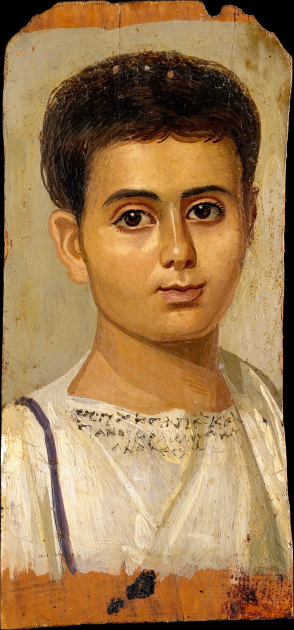 Retrato del niño Eutyches, 100-150 d.C. de Roman Period Egyptian