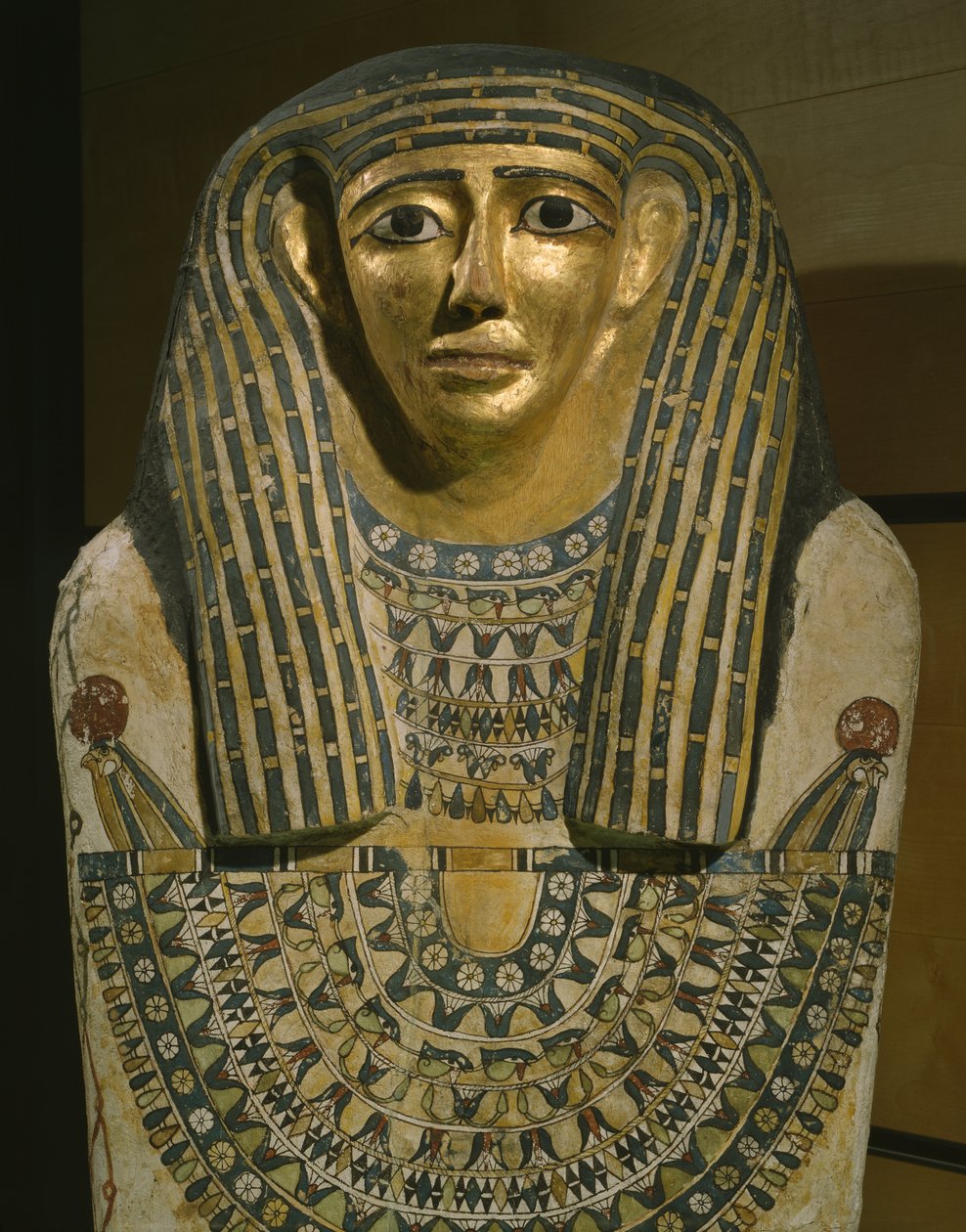Sarcófago de Imenhetep, de Touna el Gebel, siglo I a.C. - siglo I d.C. (madera de higuera pintada y dorada, cartonaje, lino estucado) de Roman Period Egyptian