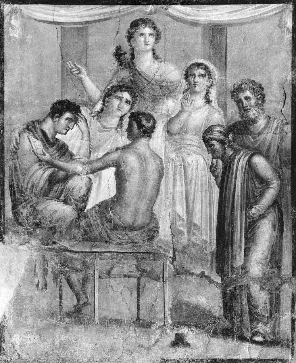 Admeto y Alcestis escuchando el oráculo, de Pompeya, Casa del Poeta Trágico de Roman Roman