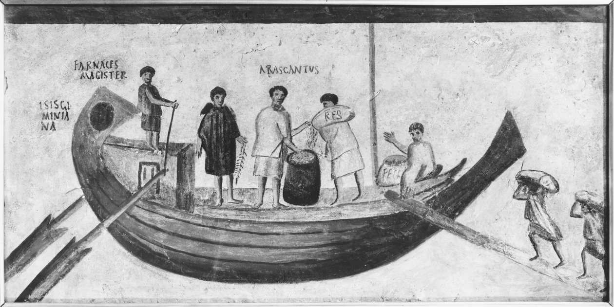 Cargando un barco mercante de Roman Roman