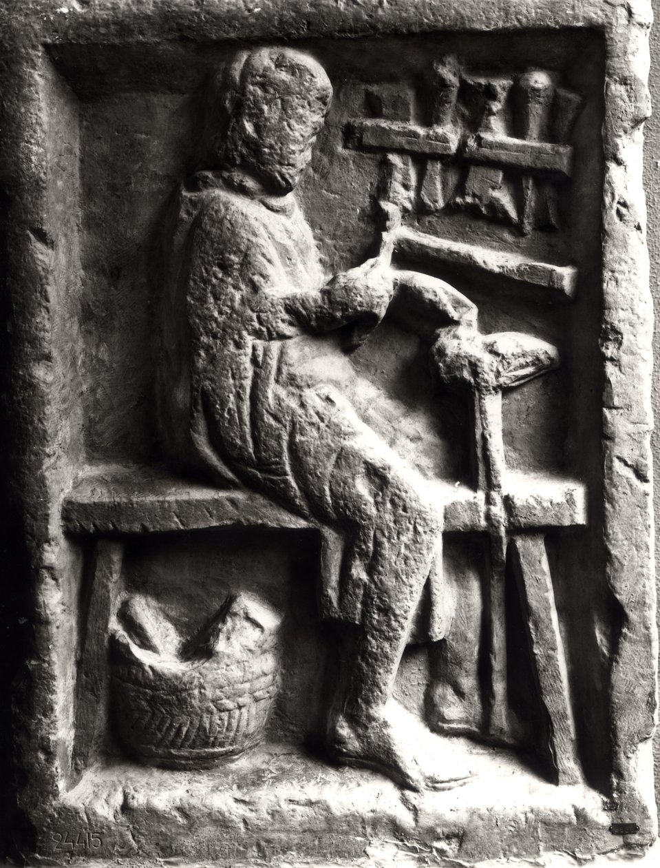 Zapatero trabajando, relieve de un sepulcro romano de Roman Roman