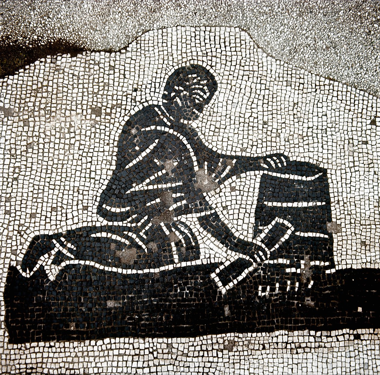 Un trabajador llenando un celemín de Roman
