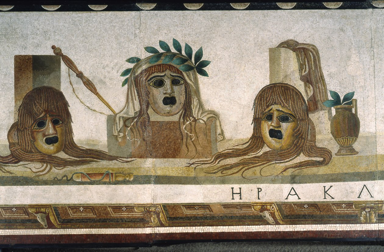 “Asarotos” (Suelo sin barrer) Fragmentos de mosaico firmado por Harakliton de Roma, siglo II d.C., Roma de Roman
