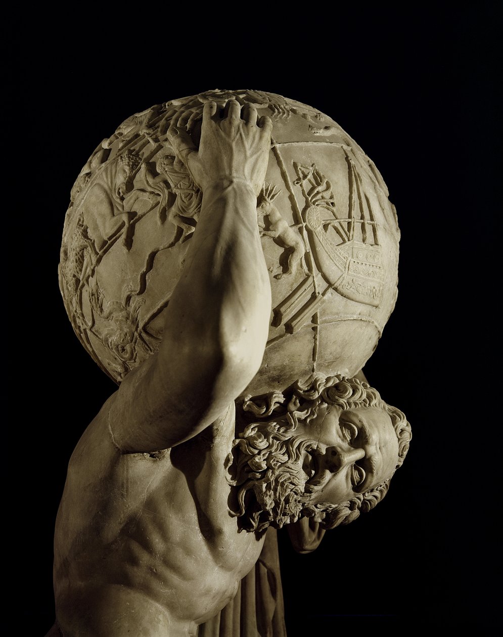 Atlas, copia de un original helenístico griego (detalle) de Roman