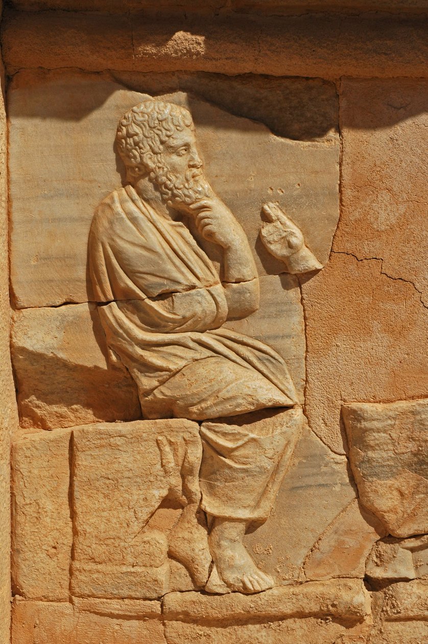 Bajorrelieves en el Proscenio del teatro romano, Sabratha, Libia, siglo II d.C. de Roman