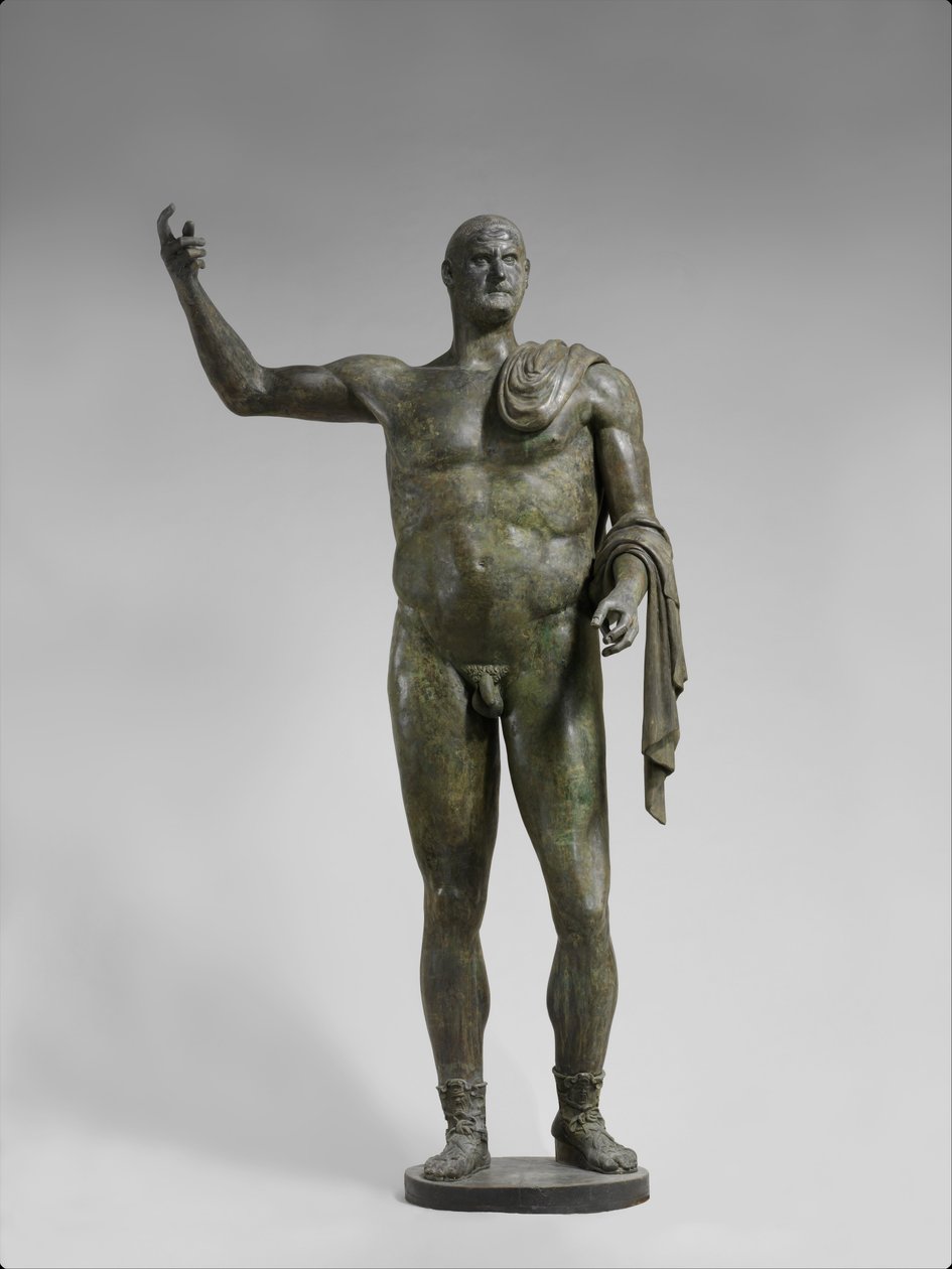 Estatua de bronce del emperador Treboniano Galo, 251-253 d.C. (bronce) de Roman