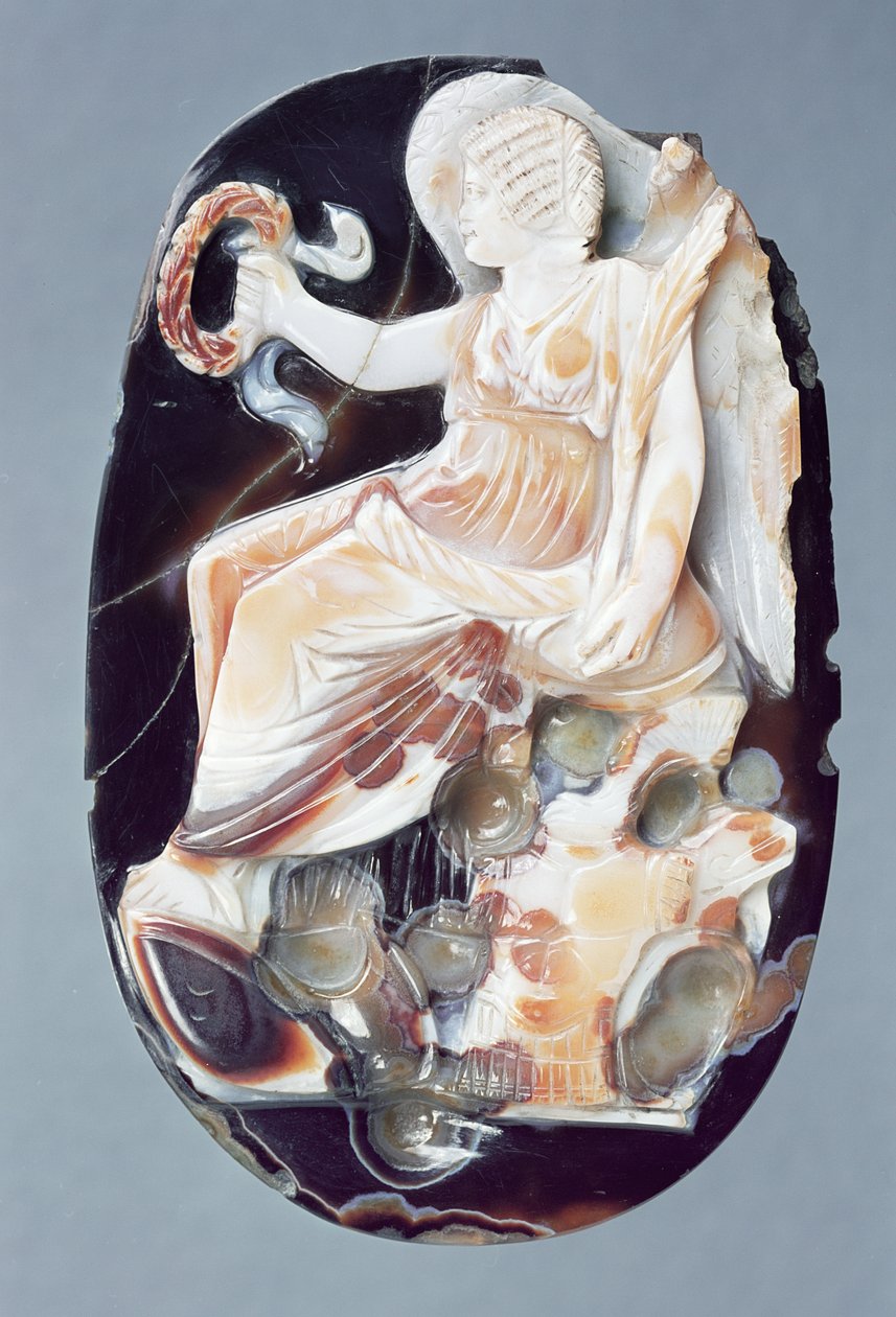 Camafeo que representa a Julia Domna como Victoria, c.200 d.C. de Roman
