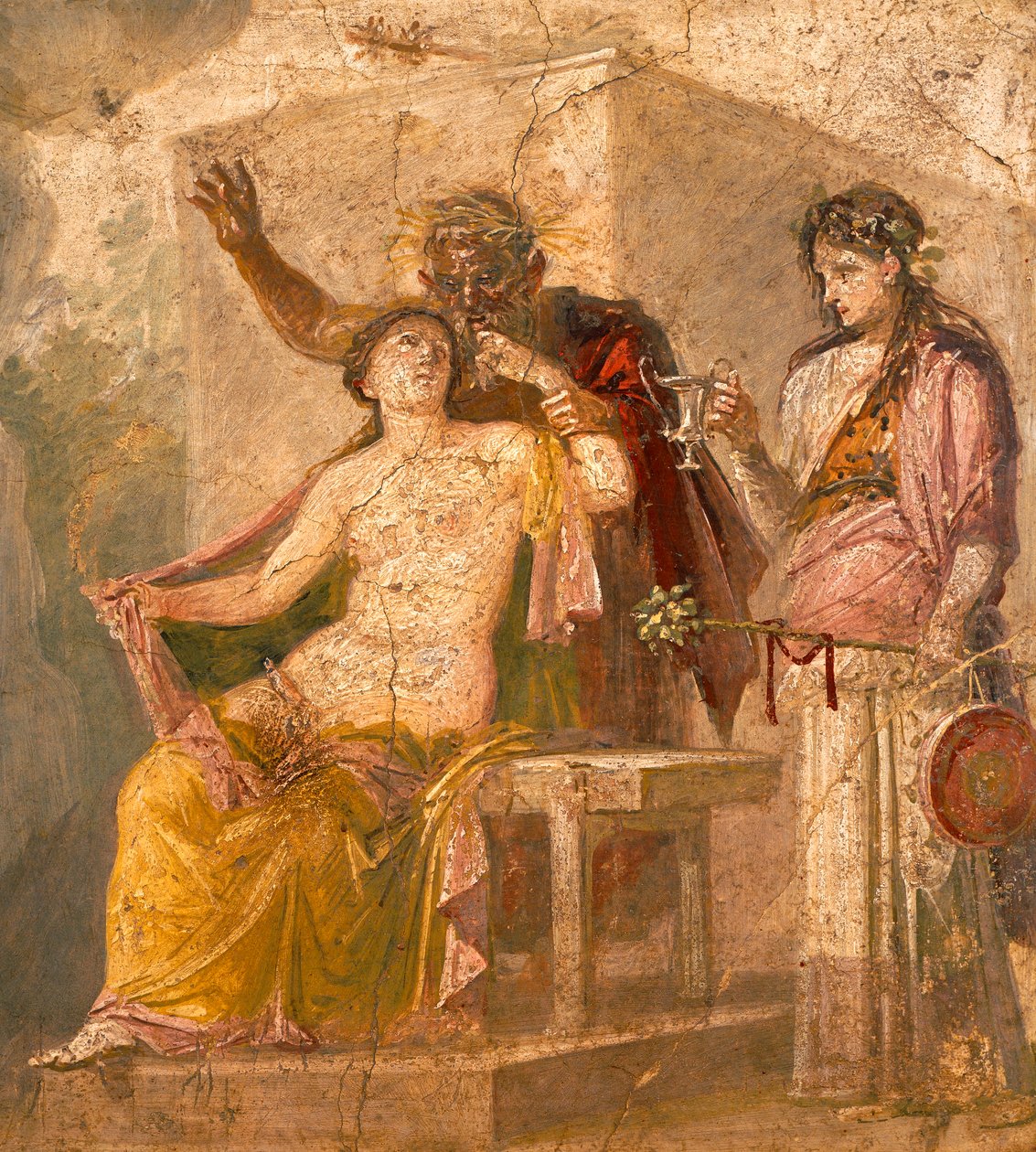 Fresco con un tema erótico que representa una escena dionisíaca, de Pompeya (Lista del Patrimonio Mundial de la UNESCO) de Roman