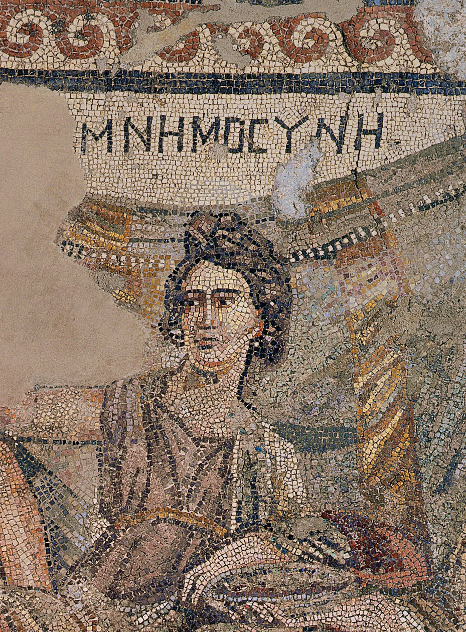 Simposio funerario, de la necrópolis de Antioquía, finales del siglo IV d.C. (mosaico) (detalle) de Roman