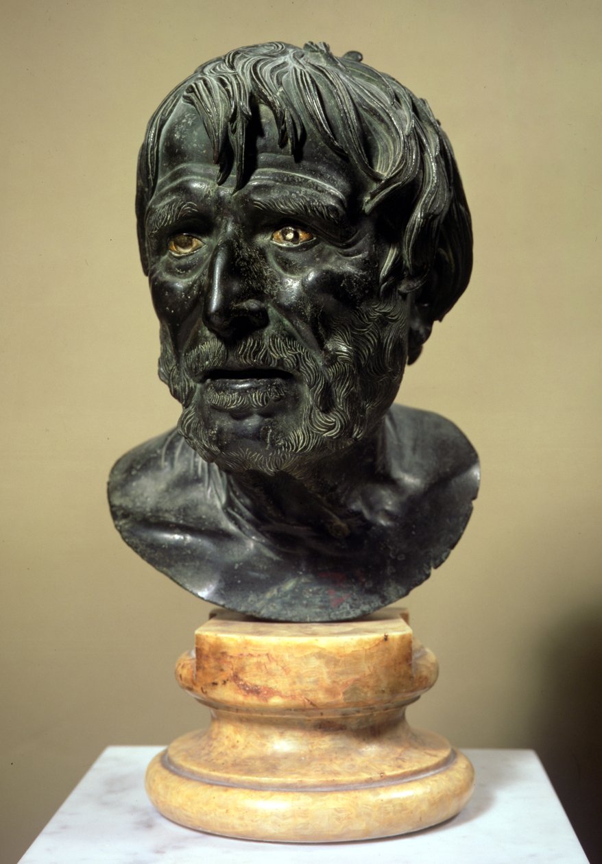 Cabeza de Séneca (c.4 a.C.-65 d.C.) de Roman