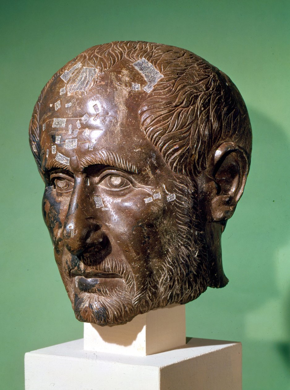 Cabeza de Trajano Decio (201-251) de Samisegetuza, Rumania de Roman