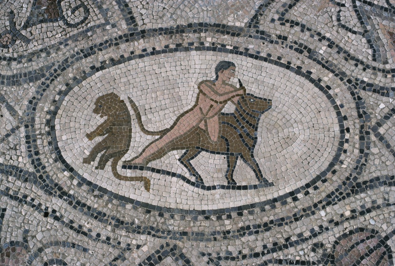 Hércules y el toro cretense, del suelo de 