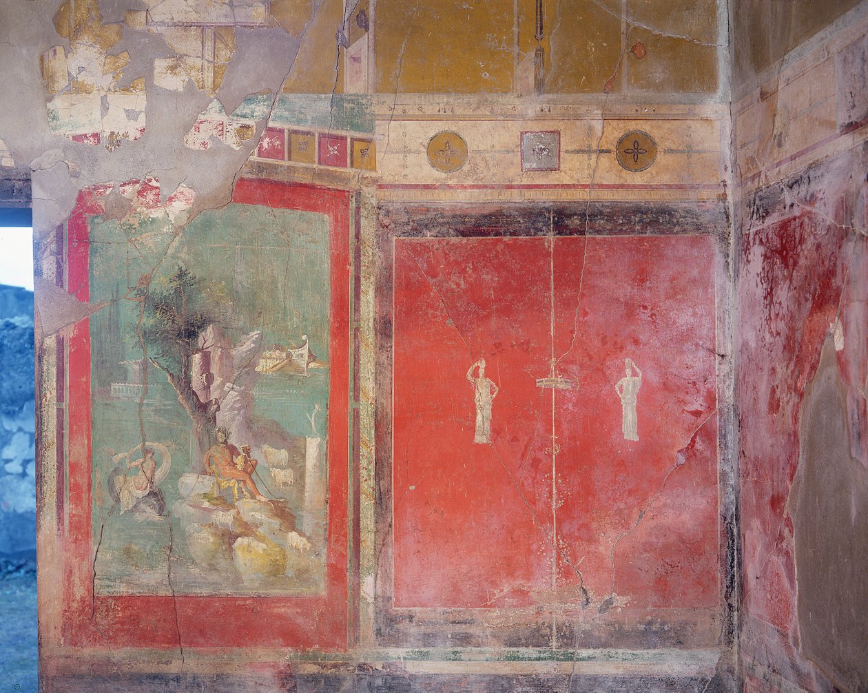 Hércules en el jardín de las Hespérides, de la Casa del Sacerdote Amandus, c.15 a.C.-50 d.C. de Roman