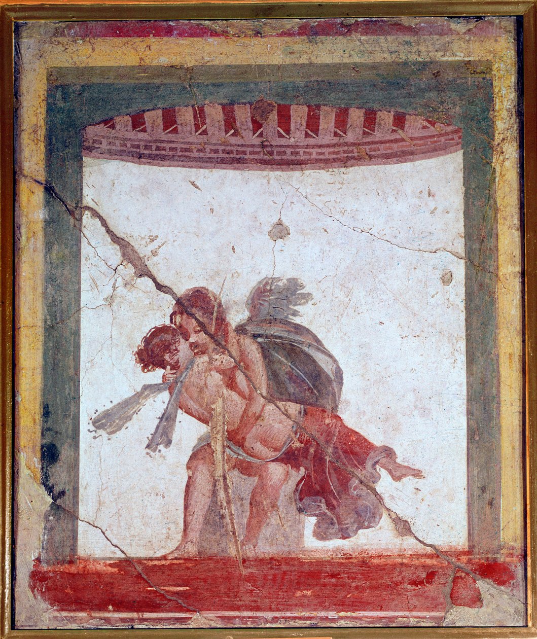 Amor y Psique (fresco, 60-80 d.C.) de Roman