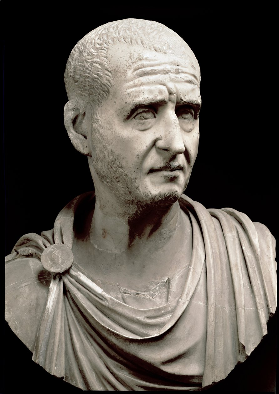 Busto de mármol de Trajano Decio (200-251 d.C.) de Roman