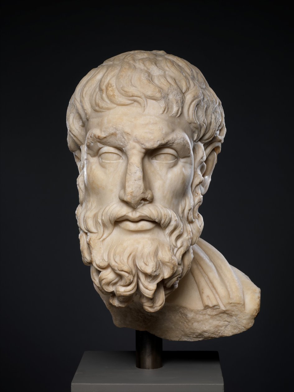 Cabeza de mármol de Epicuro de Roman