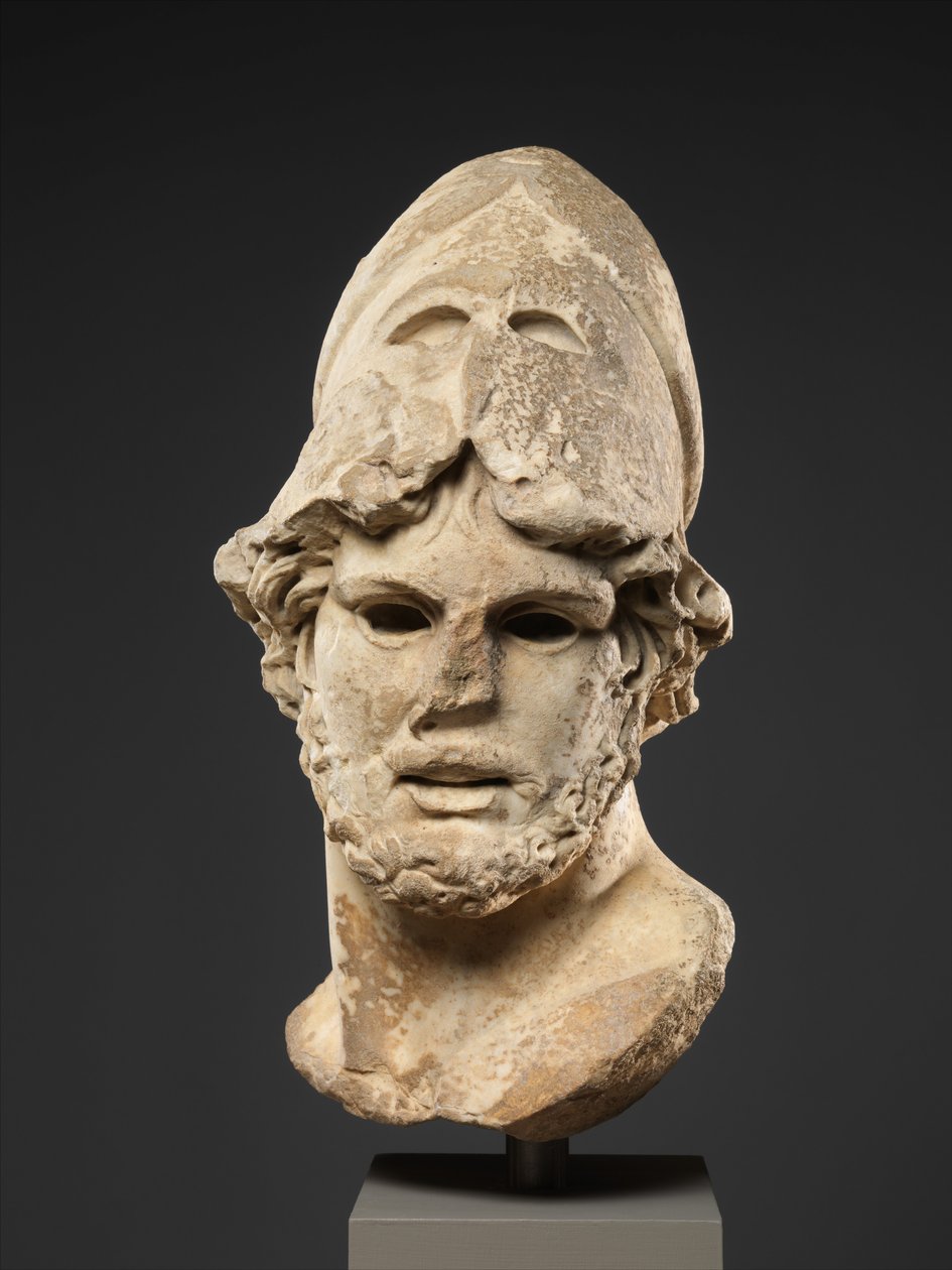 Cabeza de mármol de un general griego, c.100 d.C. de Roman