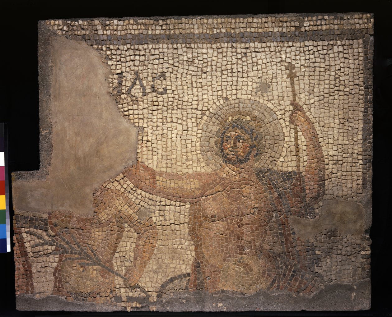 Mosaico de la Casa de Menandro con Zeus, siglo III-IV (teselas de piedra caliza y mármol) de Roman