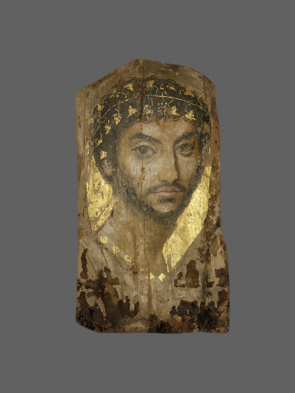 Retrato de momia de un hombre, Egipto, región de Fayum de Roman