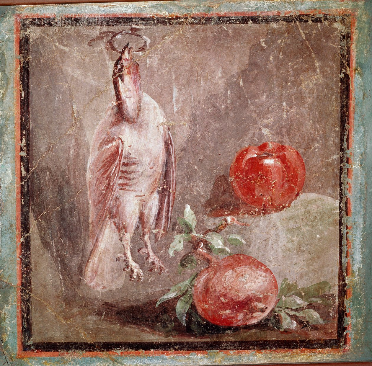 Perdiz y granadas (fresco) de Roman