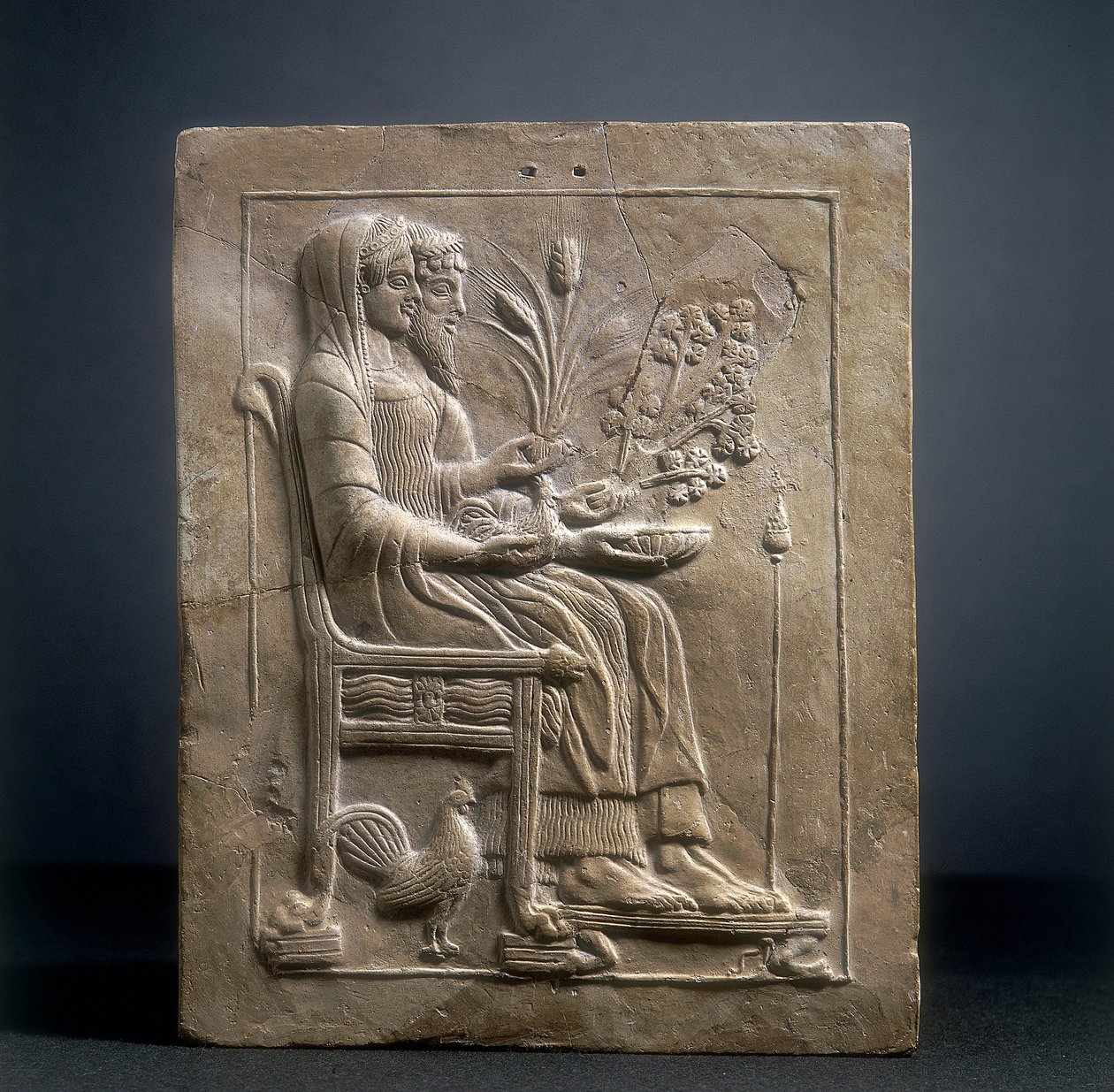 Pinax de Perséfone y Plutón en el Hades de Roman