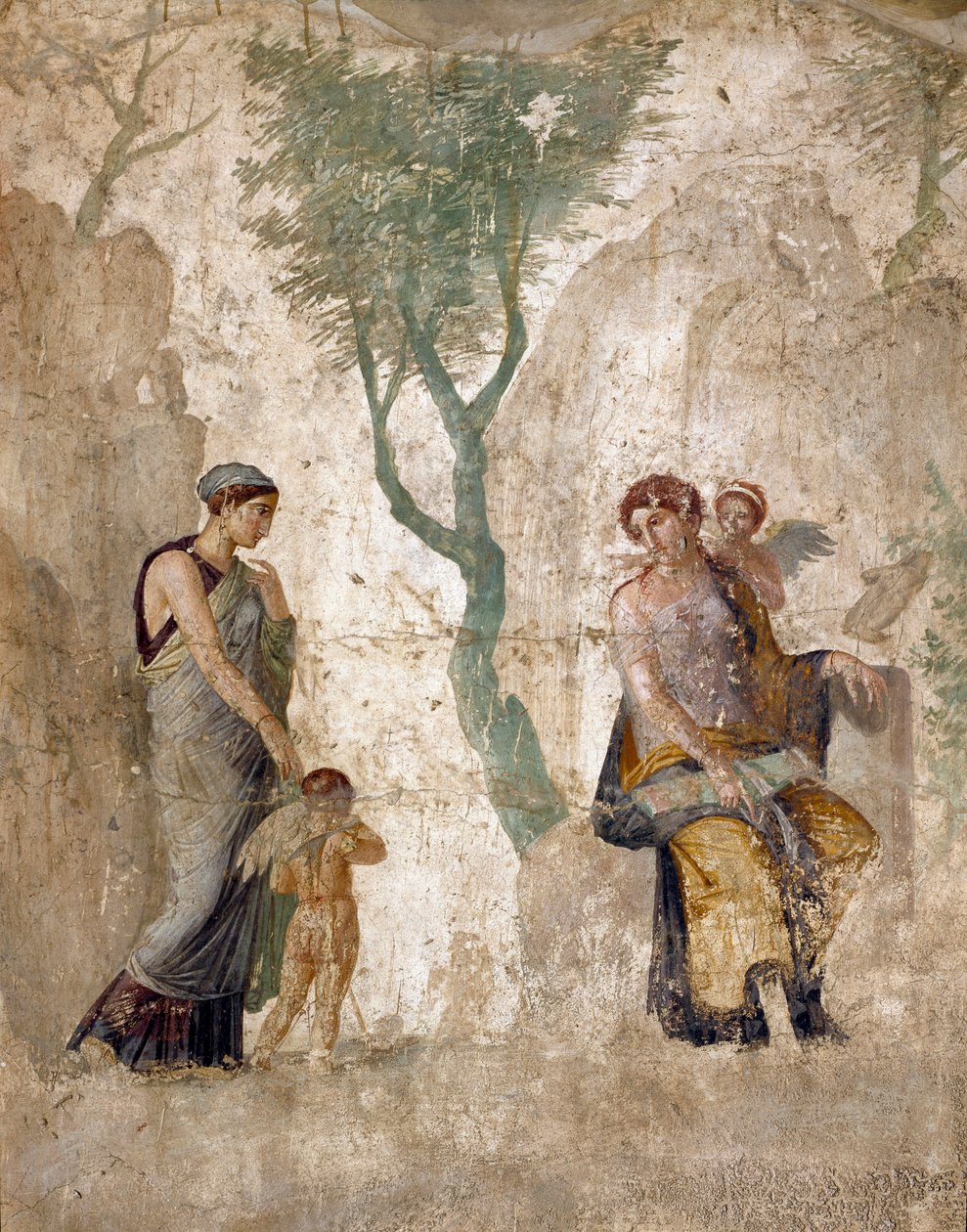 Eros castigado en presencia de Afrodita. Fresco de la Casa del Amor Castigado, Pompeya de Roman